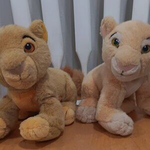 Disney Lion King Simba & Nala Plush / Rare!